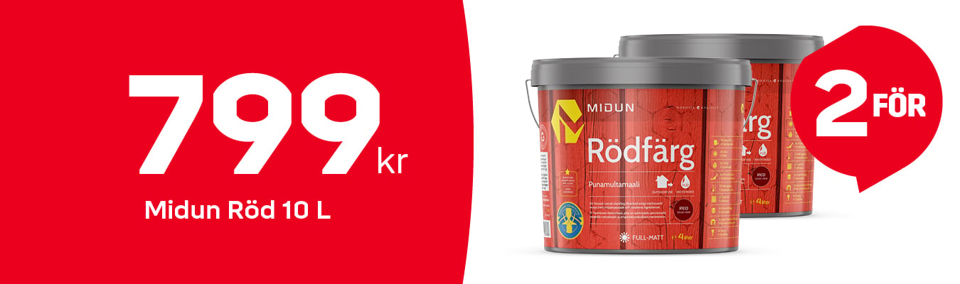 Slamf&auml;rg R&ouml;d Midun R&ouml;df&auml;rg 10L. K&ouml;p tv&aring; f&ouml;r 799 kr.