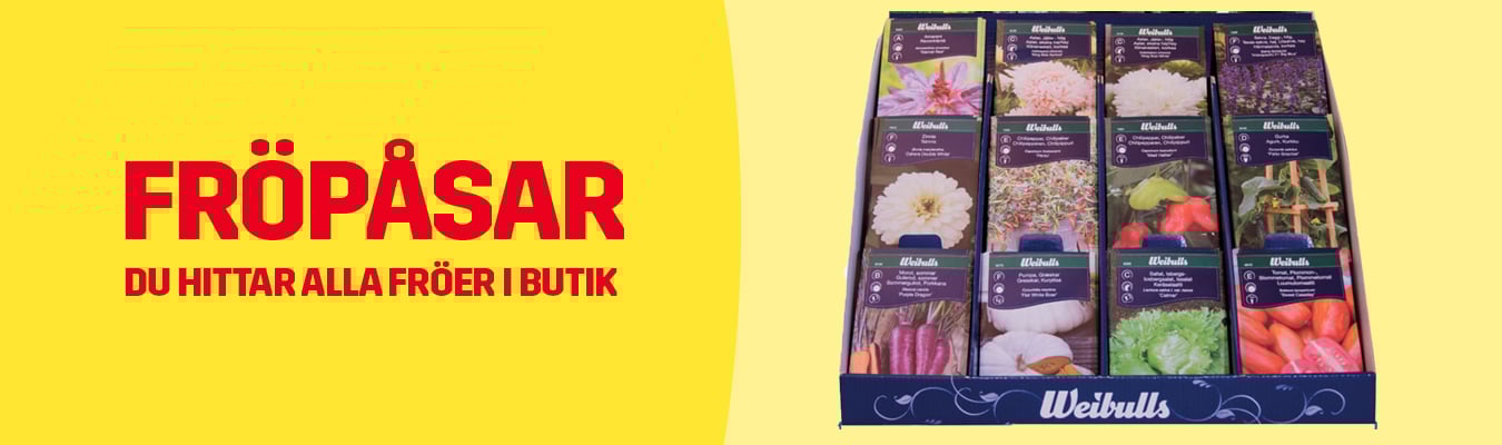 Köp fröpåsar i våra butiker.