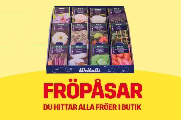 Köp fröpåsar i våra butiker.