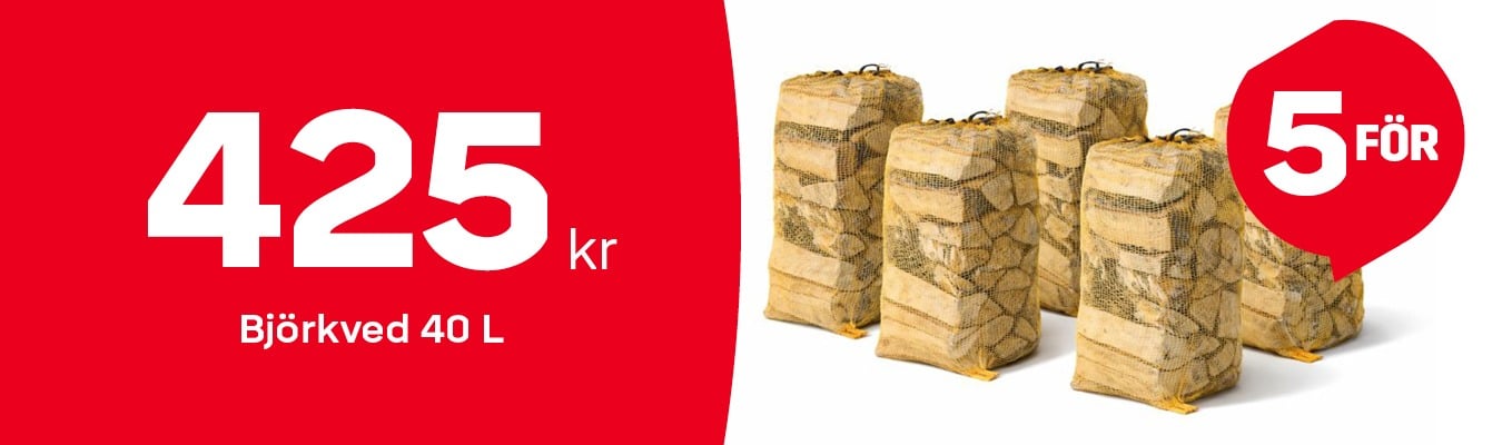 Köp 5 vedsäckar för 425kr